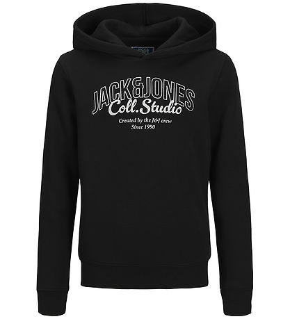 Jack & Jones Hættetrøje - JjMakoto - Black/Big Print