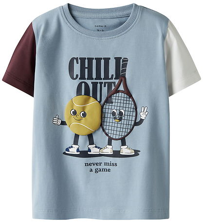 Name It T-shirt - NmmKyler - Dusty Blue m. Print