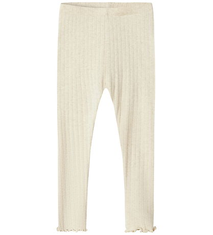 Name It Leggings - Rib - NmfLalla - Peyote Melange m. Hulmønster
