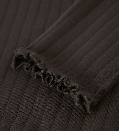 Name It Leggings - Rib - NmfLalla - Seal Brown m. Hulmønster