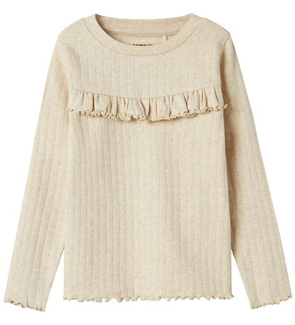 Name It Bluse - Rib - NmfLalla - Peyote Melange m. Hulmønster