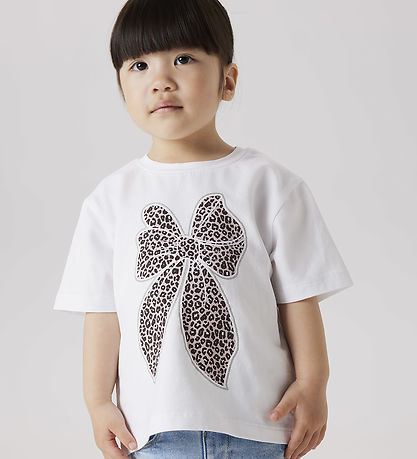 Name It T-shirt - NmfLeoanja - Bright White m. Print