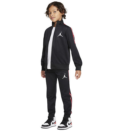 Jordan Træningssæt - Cardigan/Sweatpants - Sort m. Rød