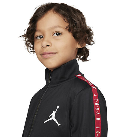 Jordan Træningssæt - Cardigan/Sweatpants - Sort m. Rød