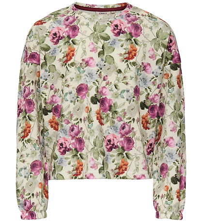 Kids Only Sweatshirt - KogSelma - Egret/Farmers Flower