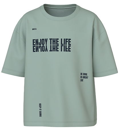Name It T-shirt - NkmVictor - Jadeite/Enjoy The Life Be Cool