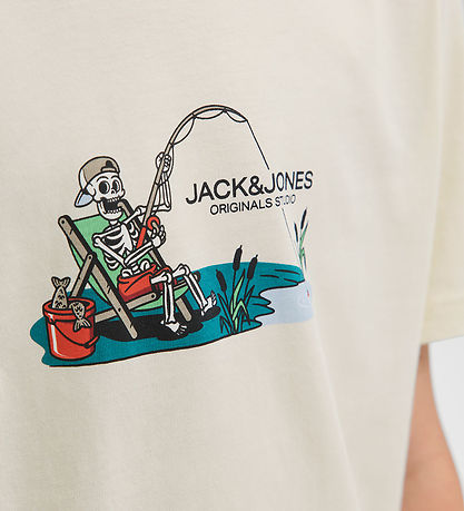 Jack & Jones T-shirt - JorSkull - Nature/Antique White m. Print