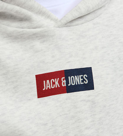 Jack & Jones Hættetrøje - JjPan - White Melange