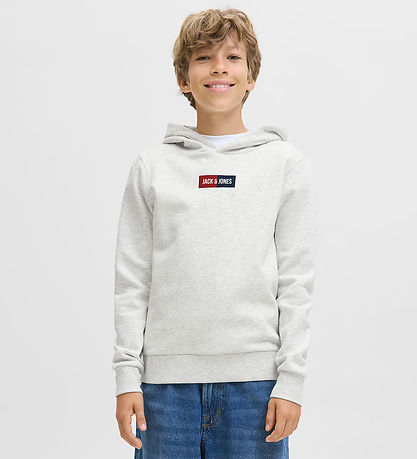 Jack & Jones Hættetrøje - JjPan - White Melange