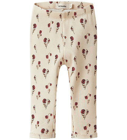 Lil Atelier Leggings - Rib - NbfLavo - Turtledove