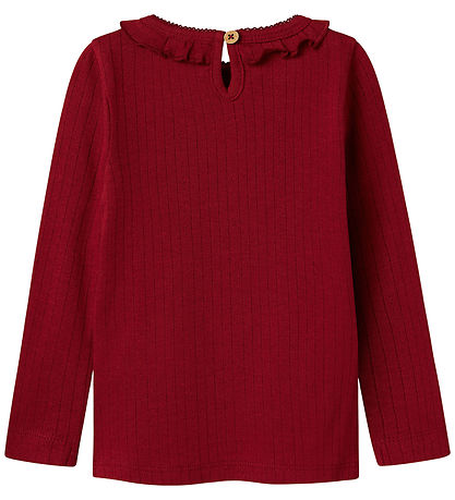 Lil Atelier Bluse - Rib - NmfRachel - Red Dahlia