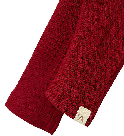 Lil Atelier Leggings - Rib - NbfRachel - Red Dahlia