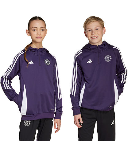 adidas Performance Cardigan - Mufc TR Hood - Aurplu/White