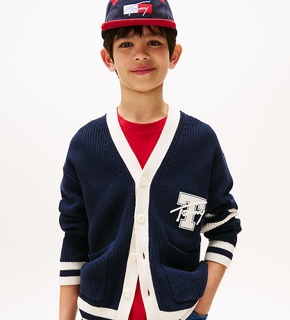 Tommy Hilfiger Cardigan - Strik - Varsity Graphic - Dark Night N