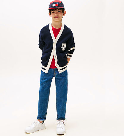 Tommy Hilfiger Cardigan - Strik - Varsity Graphic - Dark Night N