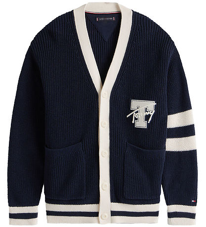 Tommy Hilfiger Cardigan - Strik - Varsity Graphic - Dark Night N