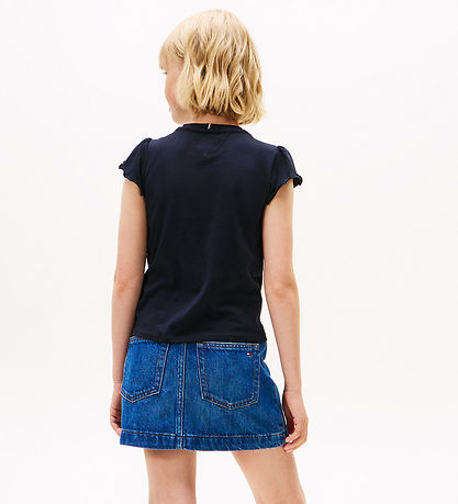 Tommy Hilfiger T-shirt - Essential Ruffle - Desert Sky Blue