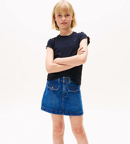 Tommy Hilfiger T-shirt - Essential Ruffle - Desert Sky Blue