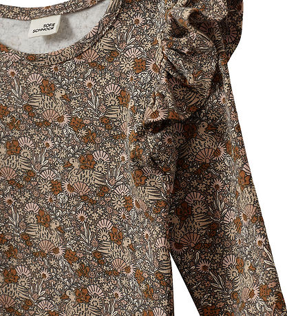 Sofie Schnoor Body l/æ - DicteSB - Brown m. Blomster