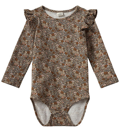 Sofie Schnoor Body l/æ - DicteSB - Brown m. Blomster