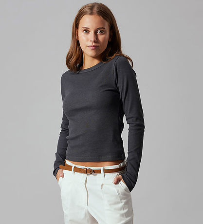 LMTD Bluse - Rib - Noos - NlfHinaja - Dark Grey Melange