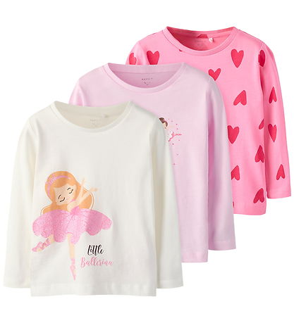 Name It Bluse - 3-Pak - NmfNia - Pirouette/Pirouette+Pink Cosmos