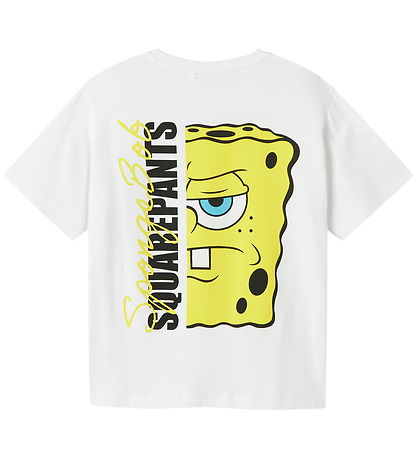Name It T-shirt - NkmJarl - Svampebob Firkant - Bright White