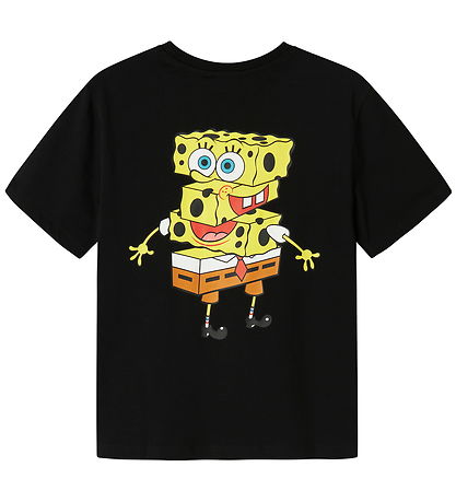 Name It T-shirt - NkmJarl - Svampebob Firkant - Black