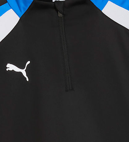 Puma Træningsbluse m. Lynlås - Sort m. Blå/Hvid