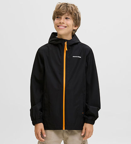 Jack & Jones Regn Jakke - JjefLynn - Black/Dark Cheddar Zipper