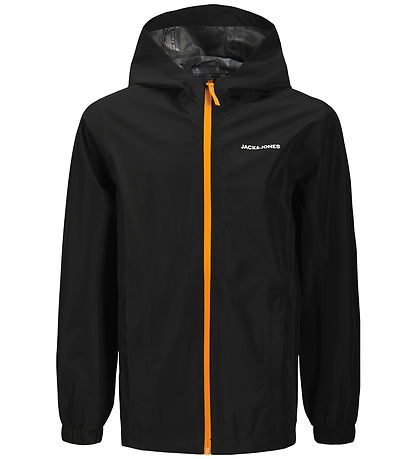 Jack & Jones Regn Jakke - JjefLynn - Black/Dark Cheddar Zipper