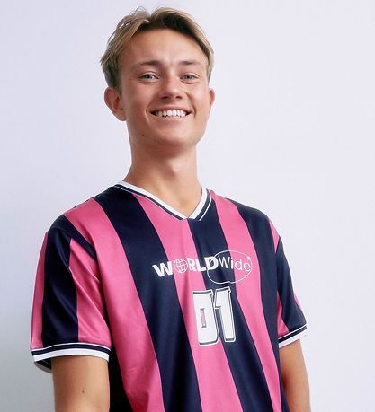 Grunt T-shirt - GrPilo - Navy/Pinkstribet