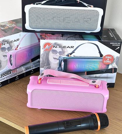 N-GEAR Højtaler m. Mikrofon/Lys - Blazooka 703 - Trådløs - Pink