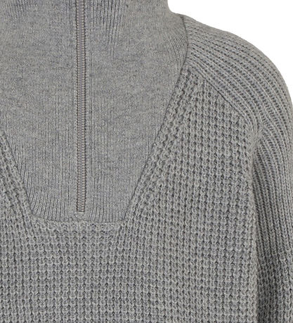 Emporio Armani Bluse m. Lynlås - Strik - Gråmeleret