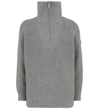 Emporio Armani Bluse m. Lynlås - Strik - Gråmeleret