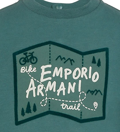 Emporio Armani Bluse - Silver Pine m. Print