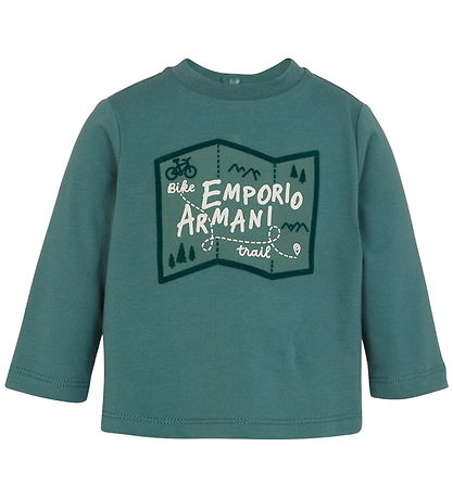 Emporio Armani Bluse - Silver Pine m. Print