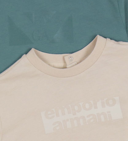 Emporio Armani Bluse - 2-pak - French Oak/Silver Pine m. Print