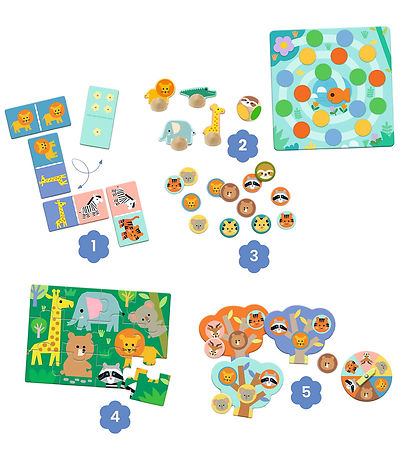 Djeco Spil - 5 spil - Wild Animals