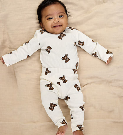 The New Siblings Leggings - Rib - TnsbPaulo - Cloud Dancer m. Ba