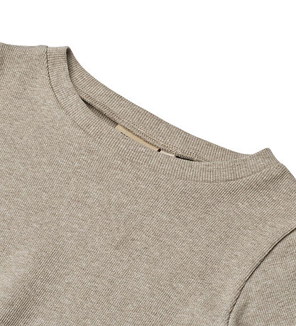 Wheat T-shirt - Rib - Alicia - Gravel Melange