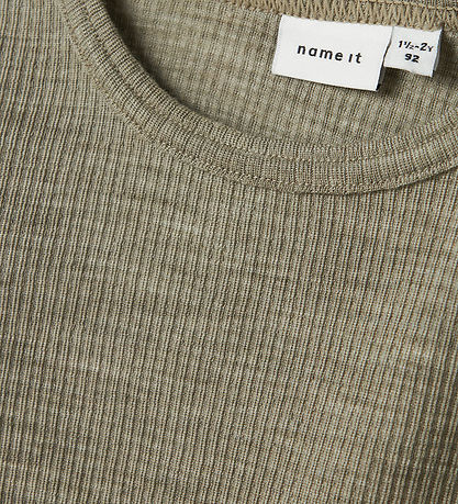 Name It Bluse - Uld - Rib - Noos - NmnWax - Dried Sage