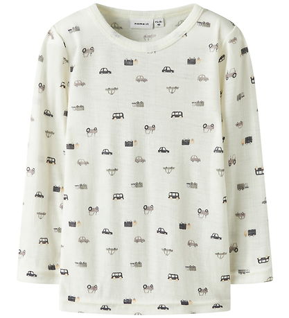 Name It Bluse - Uld - Noos - NmmWang - Snow White/Small Cars