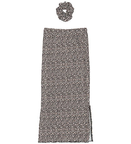 The New Nederdel/Scrunchie - TnPet - Feather Gray AOP