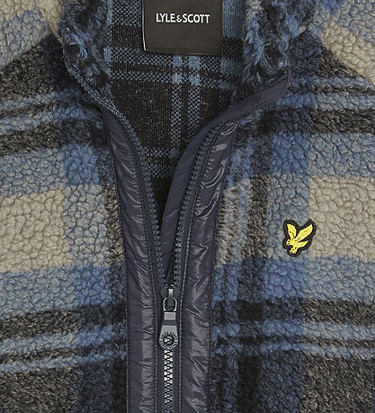 Lyle & Scott Fleecejakke - Jacquard Sherpa - Navyternet