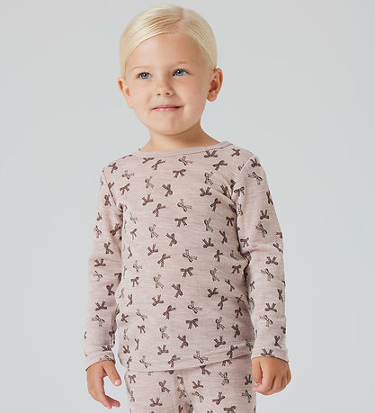 Name It Bluse - Uld - NmfWang - Shadow Gray/Bows