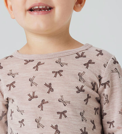 Name It Bluse - Uld - NmfWang - Shadow Gray/Bows
