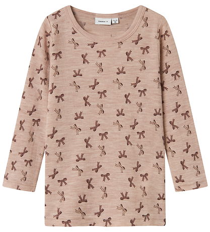 Name It Bluse - Uld - NmfWang - Shadow Gray/Bows