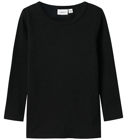 Name It Bluse - Uld - Rib - NmnWax - Black