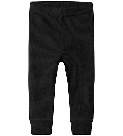 Name It Leggings - Uld - Rib - Noos - NbnWax - Black